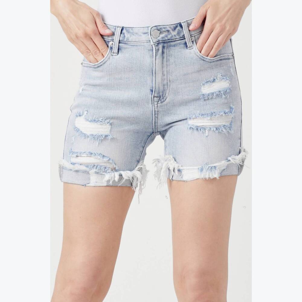 NEW KANCAN walk on the wild side shorts in light wash
